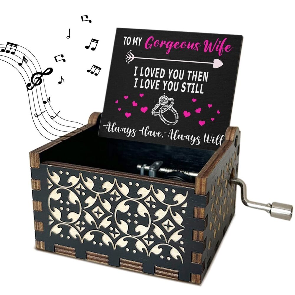 3522 To My Gorgeous Wife Wooden Music Box for Best Wife Present U R My